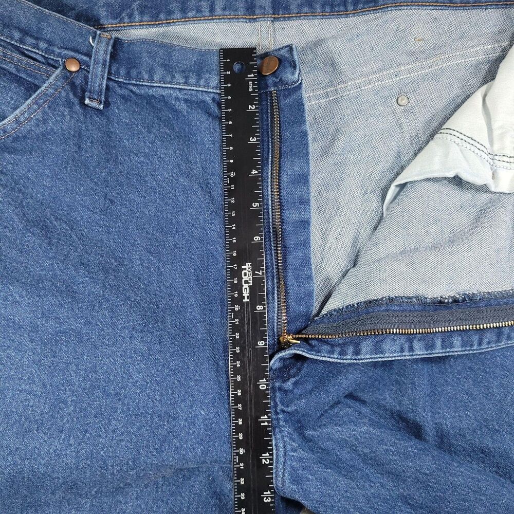 Wrangler Cowboy Cut Jeans Mens 42x30 Blue Med Wash Regular Taper Denim 13MWZPW - Picture 7 of 11